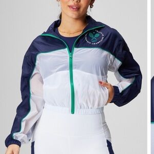 Fabletics Women’s payton Woven Jacket collegiate Navy/classic white size Medium